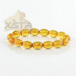 Cognac color olive beads amber bracelet
